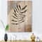 Designart - Botanical Minimalist Leaf In Earth Tones I - Modern Print on Natural Pine Wood